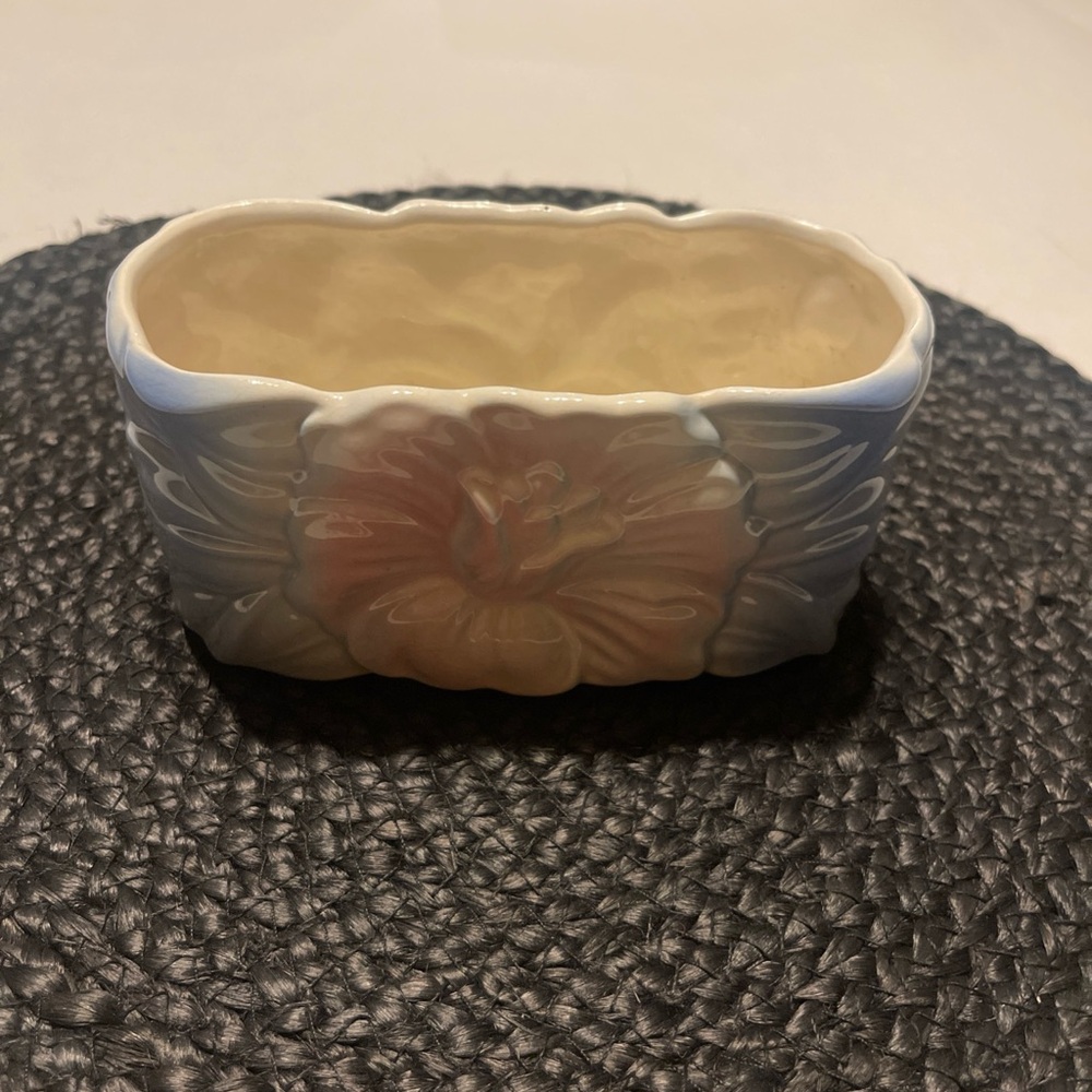 Vintage Royal Copley small Ceramic Floral Planter with blossom Pink Flower